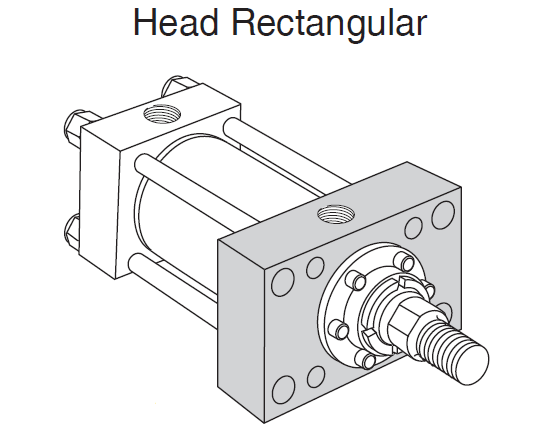 Head rectangular Mounting Mounting of Hydraulic Cylinders