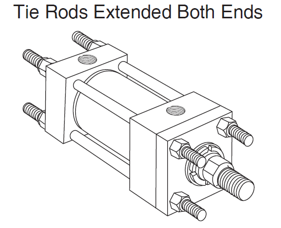 Tie Rods Extended Both Ends Mounting of Hydraulic Cylinders