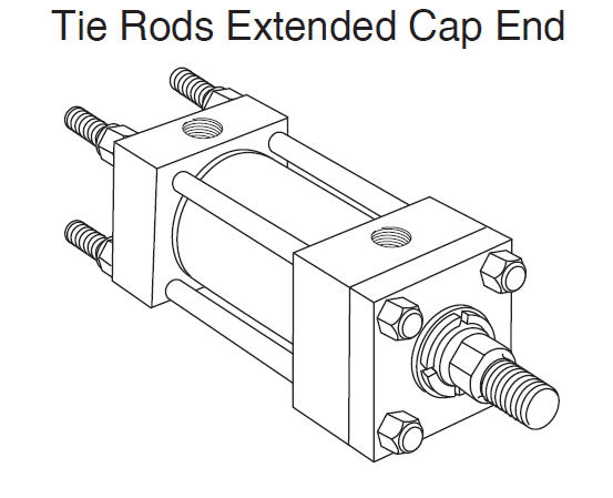 Tie Rods Extended Cap End Mounting of Hydraulic Cylinders