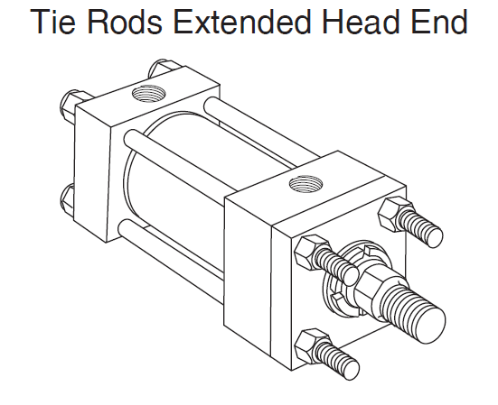 Tie rods Extended Head End Mounting of Hydraulic Cylinders