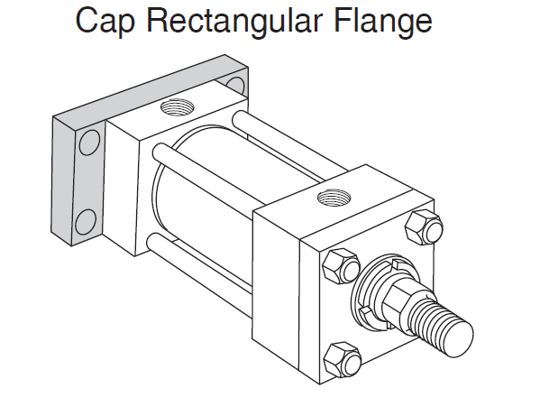 Cap Rectangular Flange Mounting of Hydraulic Cylinders